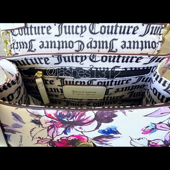 JUICY COUTURE Bag Fancy Flap Crossbody - White Floral - Picture 6 of 8